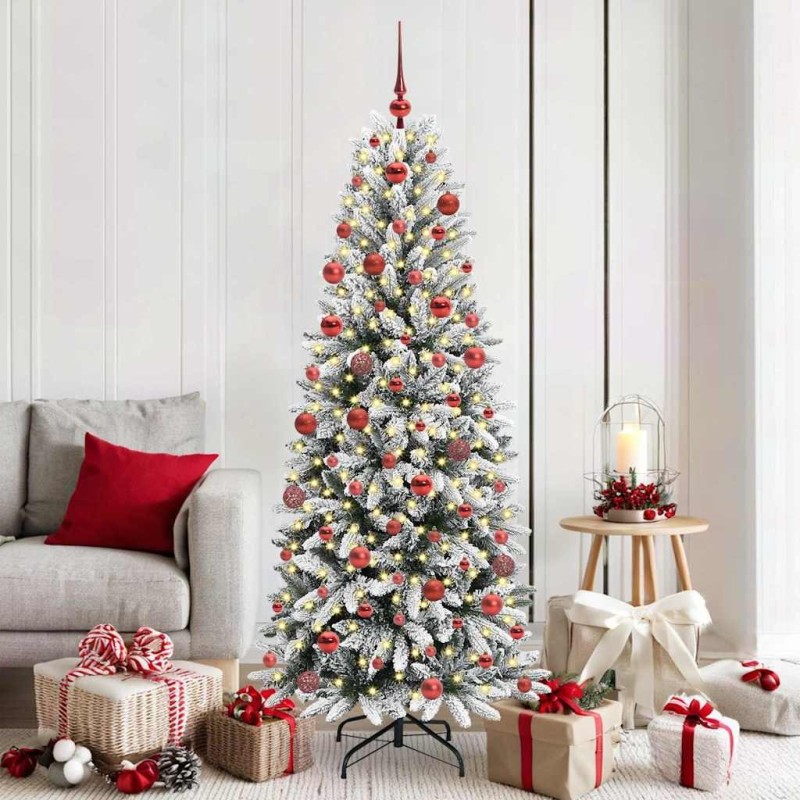 Sapin de Noël artificiel avec 300 LED avec support Blanc 180 cm 546901546901