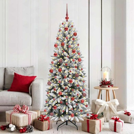 Sapin de Noël artificiel avec 300 LED avec support Blanc 180 cm 546901546901