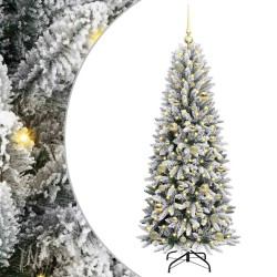 Sapin de Noël artificiel avec 150 LED avec support Blanc 150 cm 546903546903