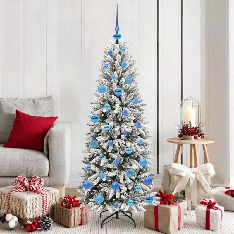 Sapin de Noël artificiel avec 150 LED avec support Blanc 150 cm 546904546904