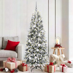 Sapin de Noël artificiel avec 300 LED avec support Blanc 180 cm 546905546905