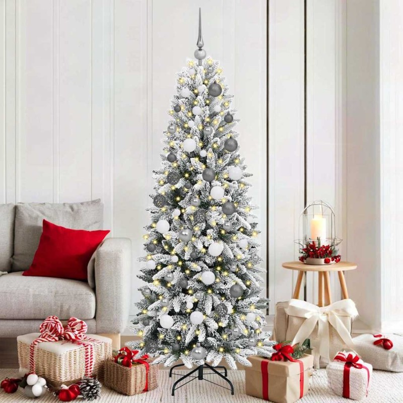 Sapin de Noël artificiel avec 300 LED avec support Blanc 180 cm 546905546905