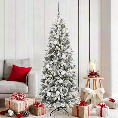 Sapin de Noël artificiel avec 300 LED avec support Blanc 180 cm 546905546905