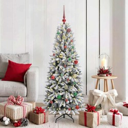 Sapin de Noël artificiel avec 150 LED avec support Blanc 150 cm 546906546906