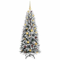Sapin de Noël artificiel avec 150 LED avec support Blanc 150 cm 546907546907