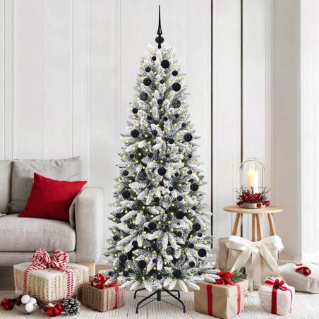 Sapin de Noël artificiel avec 300 LED avec support Blanc 180 cm 546908546908