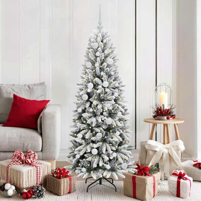 Sapin de Noël artificiel avec 150 LED avec support Blanc 150 cm 546909546909