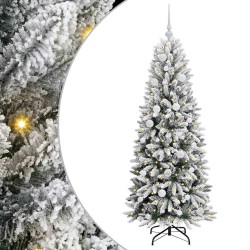 Sapin de Noël artificiel avec 150 LED avec support Blanc 150 cm 546909546909