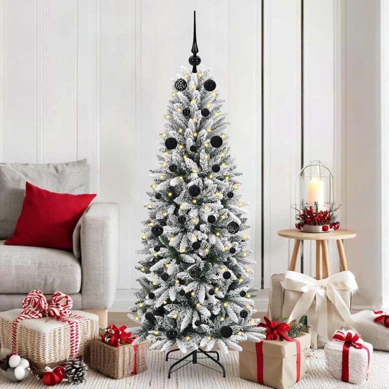 Sapin de Noël artificiel avec 150 LED avec support Blanc 150 cm 546910546910