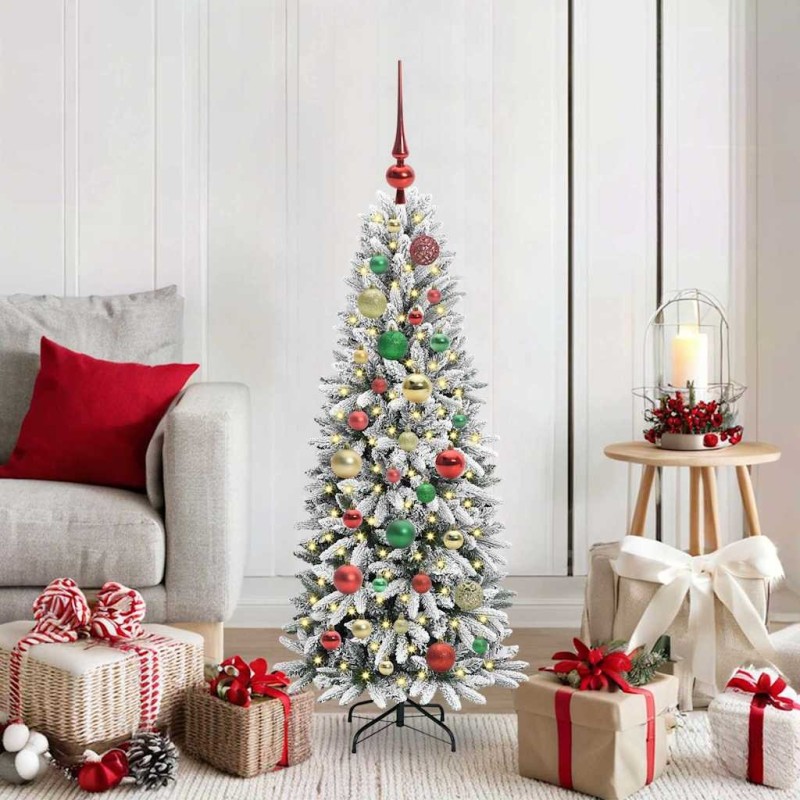 Sapin de Noël artificiel avec 150 LED avec support Blanc 120 cm 546911546911