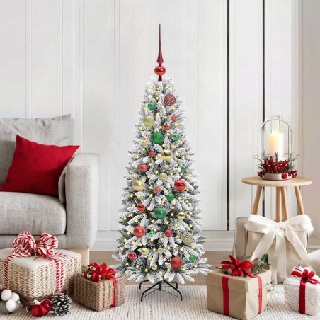 Sapin de Noël artificiel avec 150 LED avec support Blanc 120 cm 546911546911