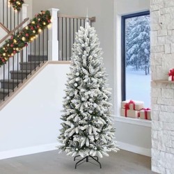 Sapin de Noël artificiel avec 300 LED avec support Blanc 240 cm 546913546913