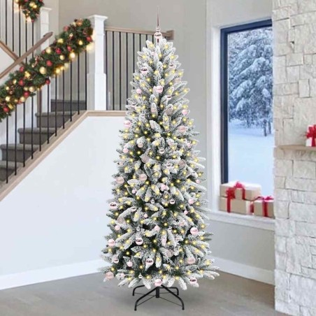 Sapin de Noël artificiel avec 300 LED avec support Blanc 240 cm 546914546914