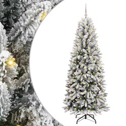 Sapin de Noël artificiel avec 300 LED avec support Blanc 240 cm 546914546914