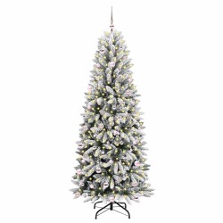 Sapin de Noël artificiel avec 300 LED avec support Blanc 240 cm 546914546914