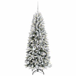 Sapin de Noël artificiel avec 150 LED avec support Blanc 150 cm 546915546915