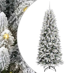 Sapin de Noël artificiel avec 300 LED avec support Blanc 210 cm 546929546929