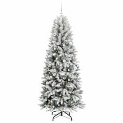 Sapin de Noël artificiel avec 300 LED avec support Blanc 210 cm 546929546929