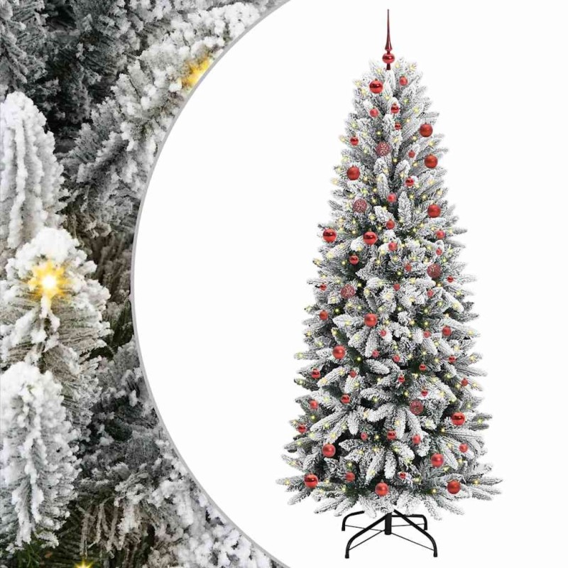 Sapin de Noël artificiel avec 300 LED avec support Blanc 210 cm 546930546930