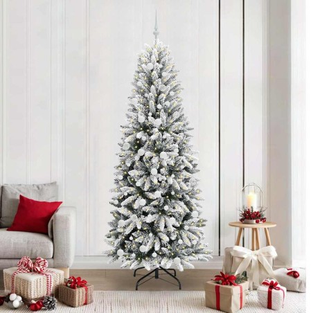 Sapin de Noël artificiel avec 300 LED avec support Blanc 210 cm 546931546931