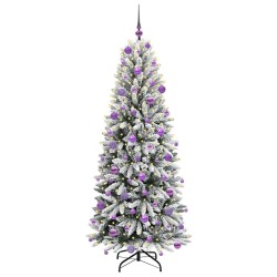Sapin de Noël artificiel avec 300 LED avec support Blanc 180 cm 546932546932