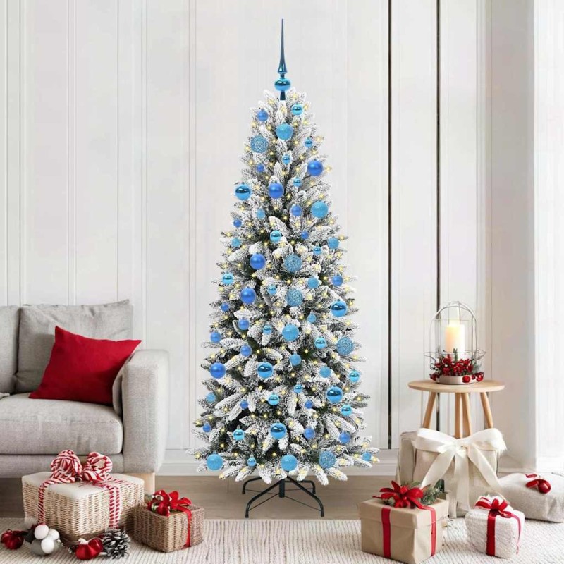Sapin de Noël artificiel avec 300 LED avec support Blanc 180 cm 546933546933