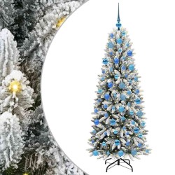 Sapin de Noël artificiel avec 300 LED avec support Blanc 180 cm 546933546933