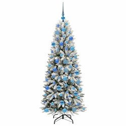 Sapin de Noël artificiel avec 300 LED avec support Blanc 180 cm 546933546933