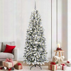 Sapin de Noël artificiel avec 300 LED avec support Blanc 210 cm 546934546934