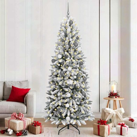 Sapin de Noël artificiel avec 300 LED avec support Blanc 210 cm 546934546934