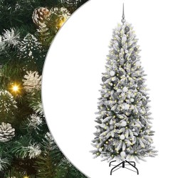 Sapin de Noël artificiel avec 300 LED avec support Blanc 210 cm 546934546934