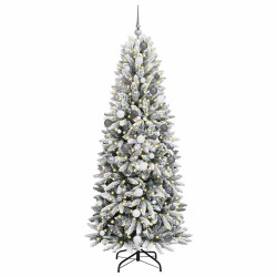 Sapin de Noël artificiel avec 300 LED avec support Blanc 210 cm 546934546934