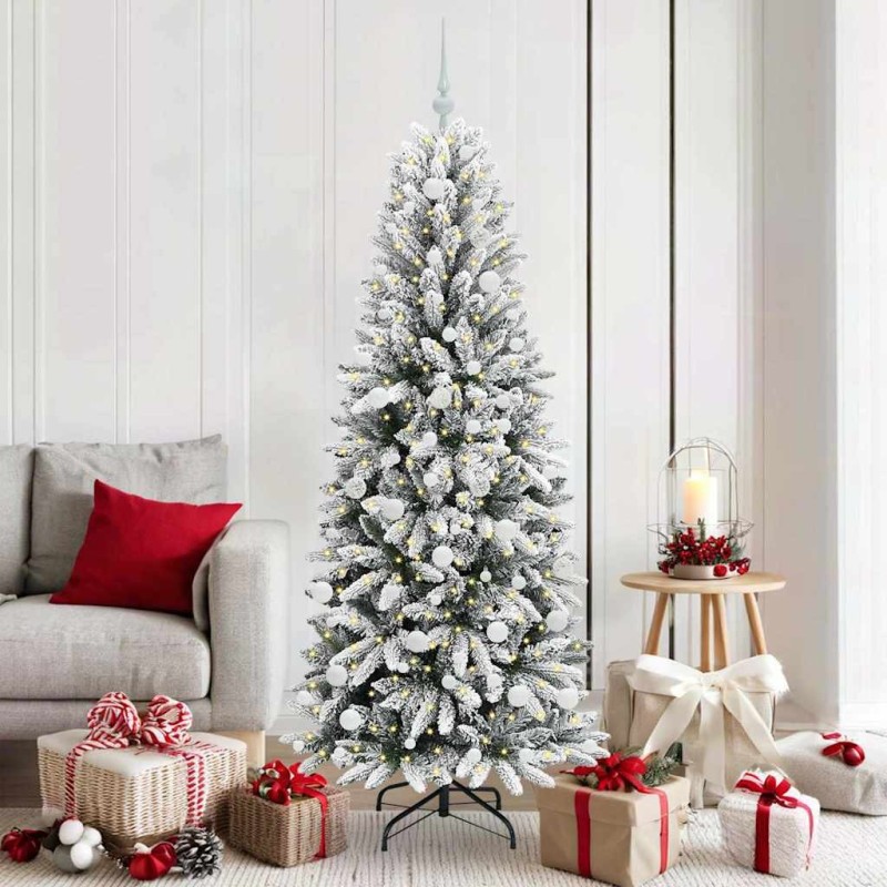 Sapin de Noël artificiel avec 300 LED avec support Blanc 180 cm 546938546938
