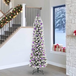 Sapin de Noël artificiel Blanc 240 cm PVC, métal et plastique 546939546939