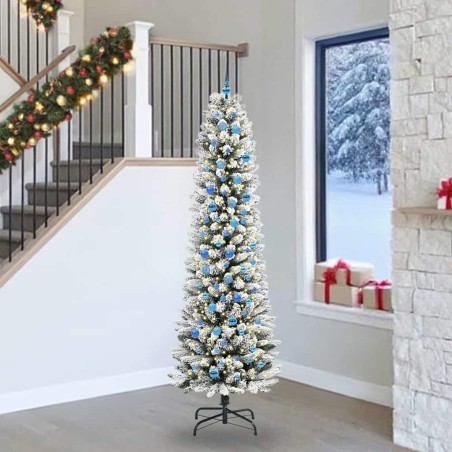 Sapin de Noël artificiel Blanc 240 cm PVC, métal et plastique 546940546940