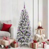 Sapin de Noël artificiel avec 150 LED avec support Blanc 150 cm 546942546942