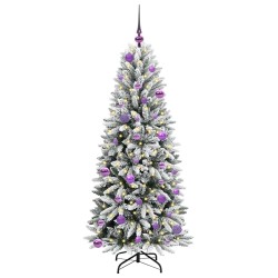 Sapin de Noël artificiel avec 150 LED avec support Blanc 150 cm 546942546942