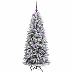 Sapin de Noël artificiel avec 150 LED avec support Blanc 150 cm 546942546942
