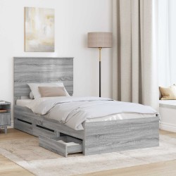 Cadre de lit Gris Sonoma 75 x 190 cm Bois Ingénierie 546945546945