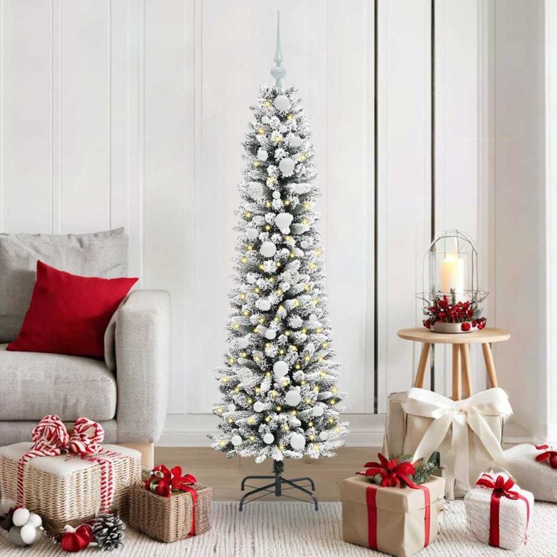 Sapin de Noël artificiel Blanc 150 cm PVC, métal et plastique 546947546947