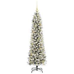 Sapin de Noël artificiel Blanc 150 cm PVC, métal et plastique 546948546948