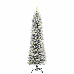 Sapin de Noël artificiel Blanc 150 cm PVC, métal et plastique 546948546948