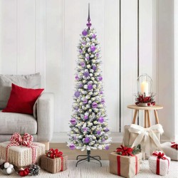 Sapin de Noël artificiel Blanc 150 cm PVC, métal et plastique 546950546950