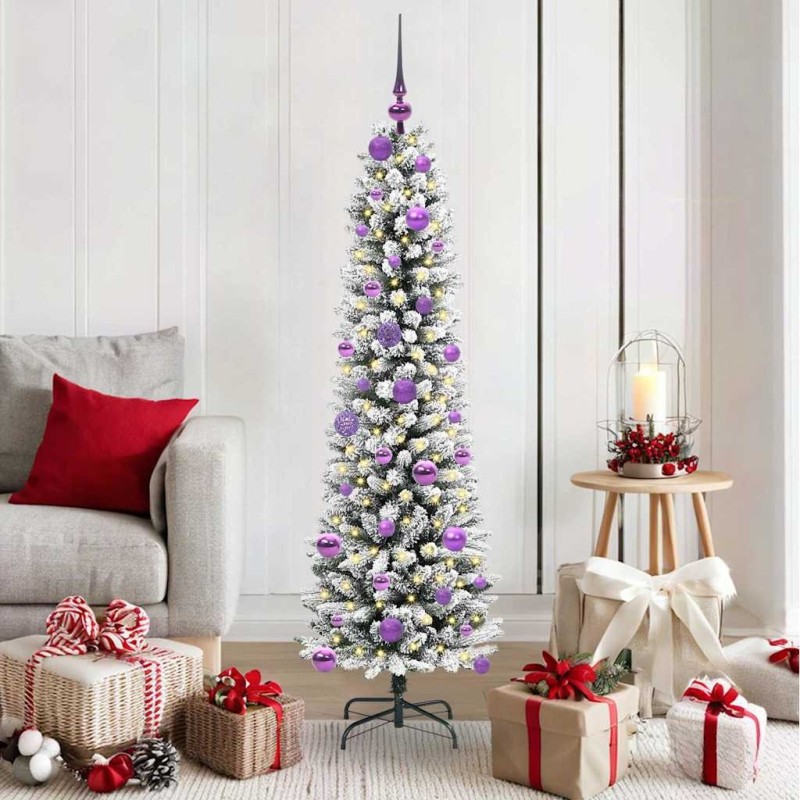 Sapin de Noël artificiel Blanc 150 cm PVC, métal et plastique 546950546950