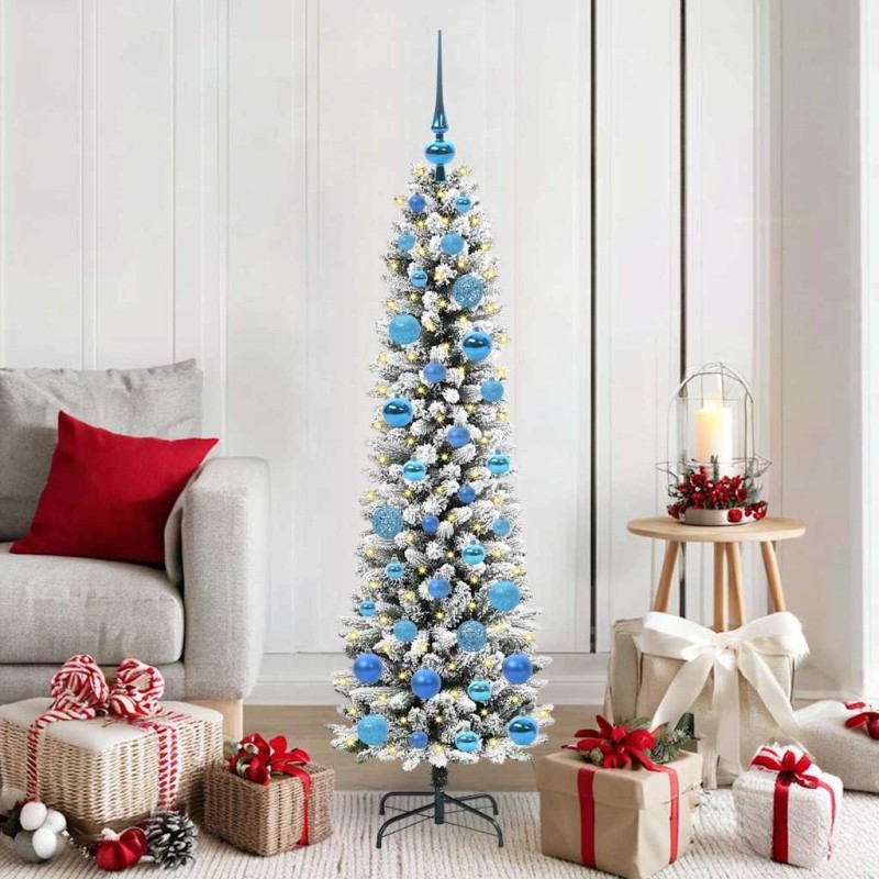 Sapin de Noël artificiel Blanc 150 cm PVC, métal et plastique 546951546951