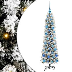 Sapin de Noël artificiel Blanc 150 cm PVC, métal et plastique 546951546951