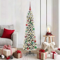 Sapin de Noël artificiel Blanc 150 cm PVC, métal et plastique 546952546952