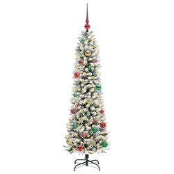 Sapin de Noël artificiel Blanc 150 cm PVC, métal et plastique 546952546952