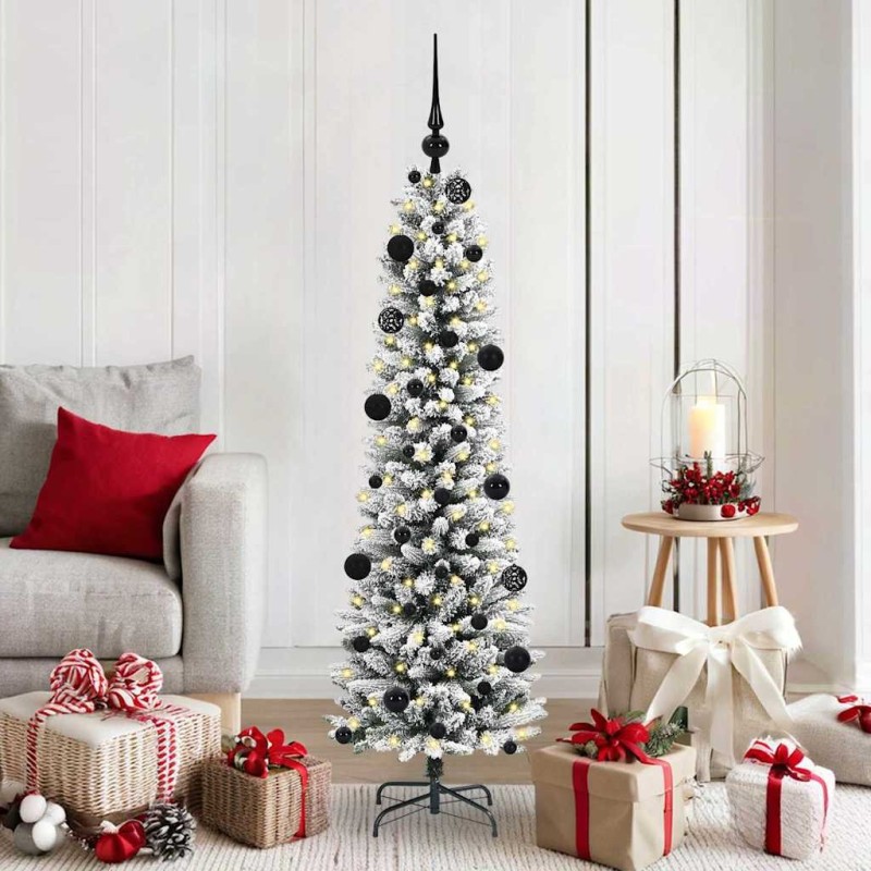 Sapin de Noël artificiel Blanc 150 cm PVC, métal et plastique 546956546956
