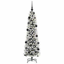 Sapin de Noël artificiel Blanc 150 cm PVC, métal et plastique 546956546956